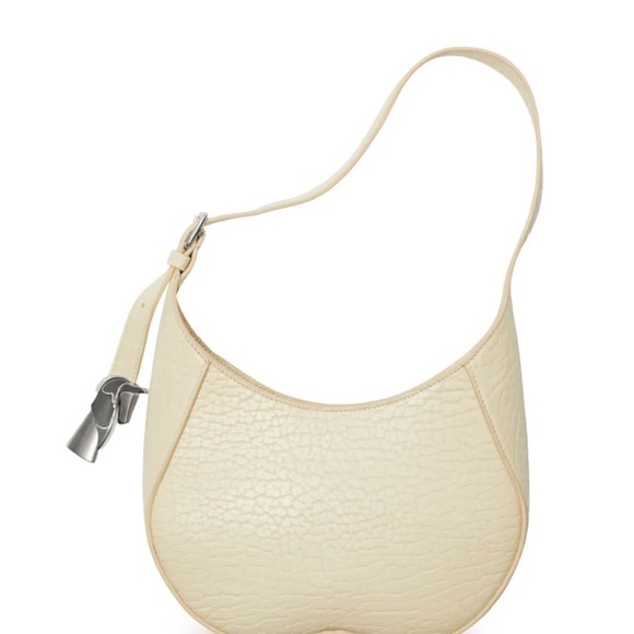 Burberry Cream Textured Shoulder Bag